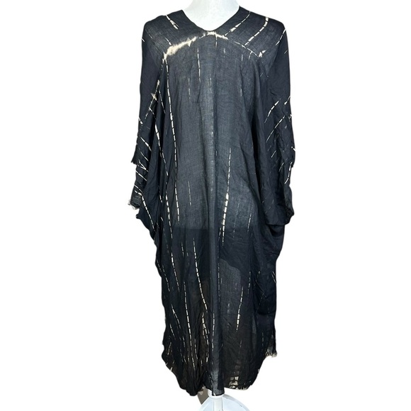 Soft Surroundings Caftan Duster OS Boho Flowy Open Front Long Topper - Picture 5 of 7